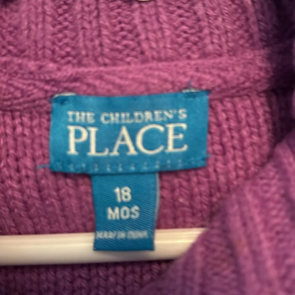 The Children’s Place cable knit sweater purple 18 months